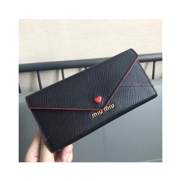 MIUMIU 미우미우 마드라스 러브로고 레더 월렛 4COLOR
