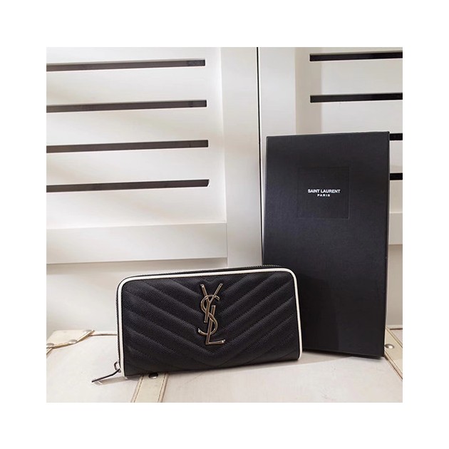 SAINT LAURENT 생로랑 마틀라쎄 모노그램 지퍼 어라운드 지갑 358094-13