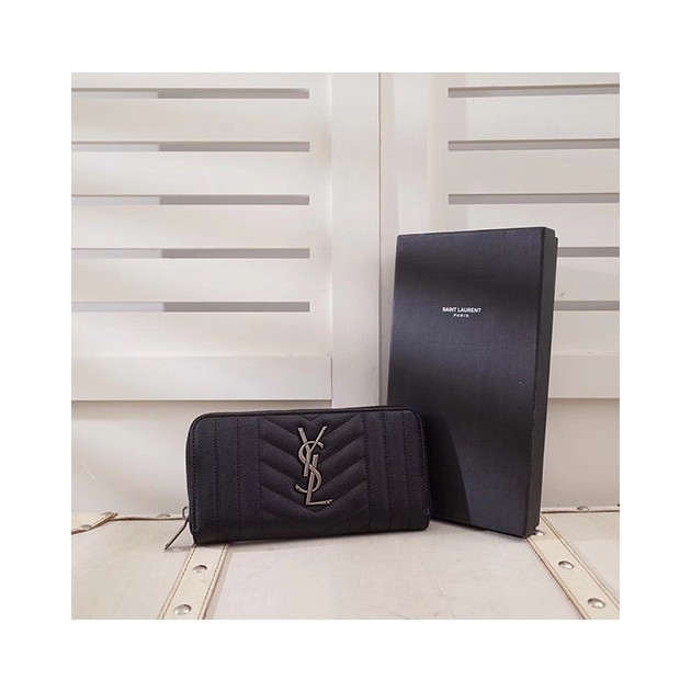 SAINT LAURENT 생로랑 지퍼 어라운드 지갑 455681