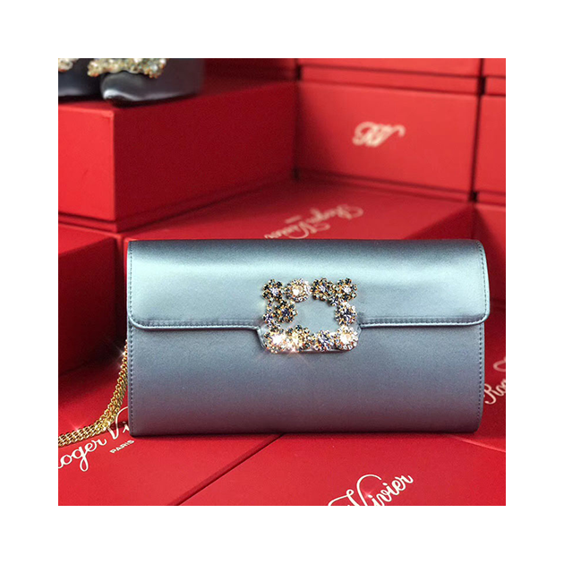 ROGER VIVIER 로저비비에 플라워 새틴 클러치&숄더 24CM R30599