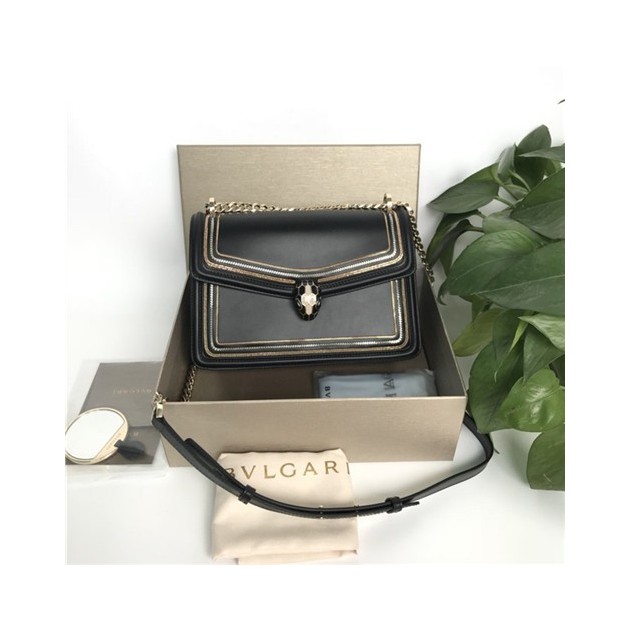BULGARI 불가리 세르펜티 다이아몬드 블라스트 체인 숄더백 BV28656-1