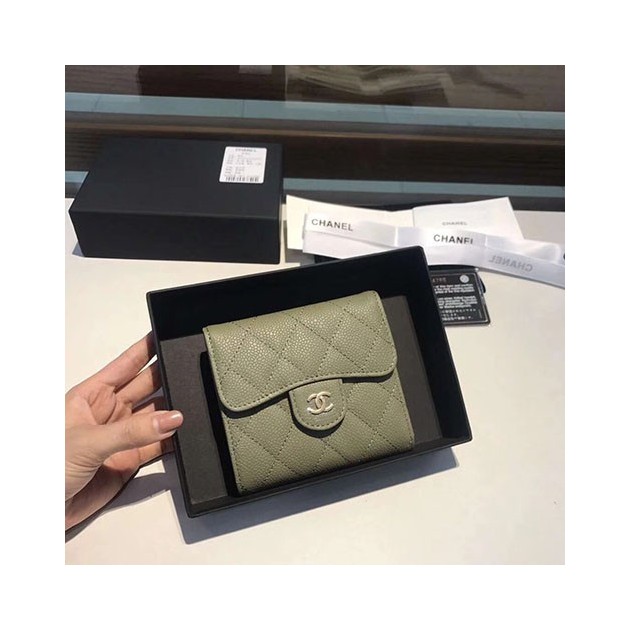CHANEL 샤넬 캐비어 반지갑 AS87005