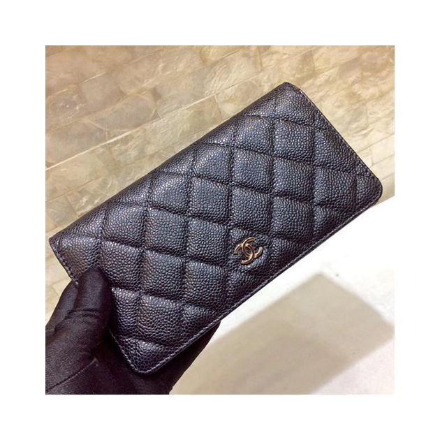 CHANEL 샤넬 장지갑 캐비어 은장 AS30527