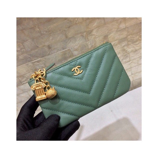 CHANEL 샤넬 캐비어 금장 동전지갑 AS1010-2