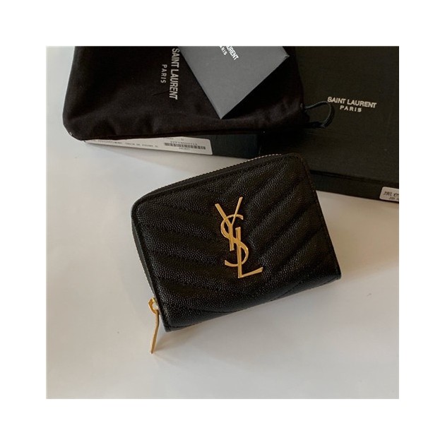 SAINT LAURENT 생로랑 캐비어 금장 반지갑 Y403723