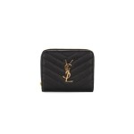 SAINT LAURENT 생로랑 캐비어 컴팩트 반지갑 (금장/은장)