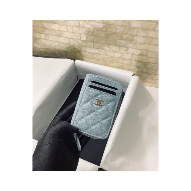 CHANEL 샤넬 캐비어 카드지갑 AS2106 (금장/은장)