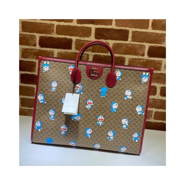 GUCCI 구찌 도라에몽 프린트 라지 토드백 653952