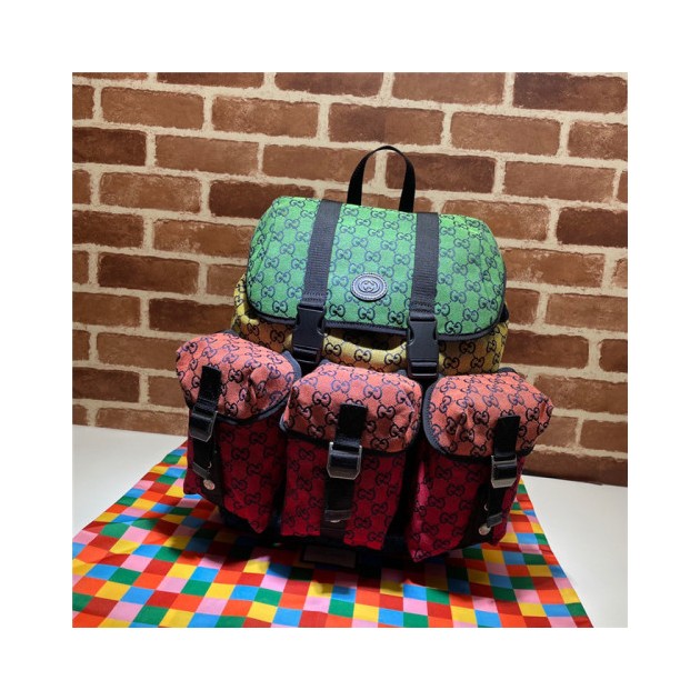 GUCCI 구찌 멀티컬러 캔버스 스몰 백팩 658783