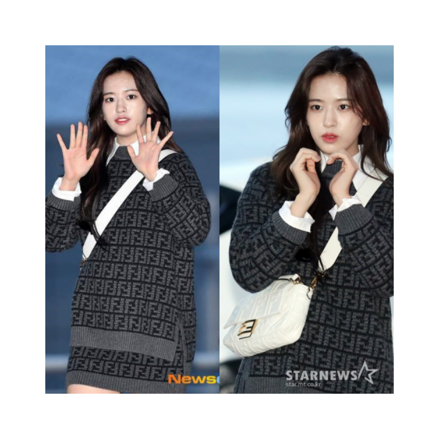 [아이브 안유진] FENDI 펜디 캔버스 미디움 바게트 백