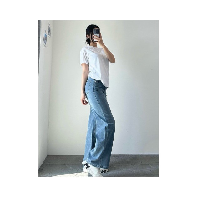 HERMES 에르메스 하이웨스트 와이드 팬츠