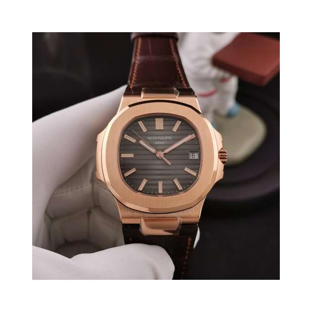 PATEK PHILIPPE 파텍필립 노틸러스 그레이 다이얼 금통 가죽밴드 5711