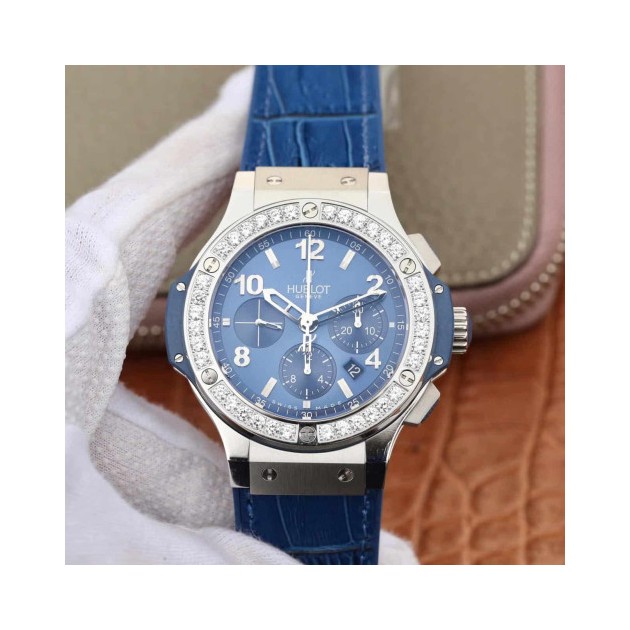 HUBLOT 위블로 빅뱅 크로노 블루다이얼 다이아 341.SX.7170.LR.1204