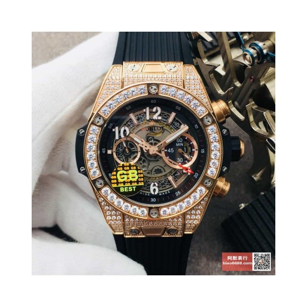 HUBLOT 위블로 빅뱅 유니코 로즈골드 풀다이아