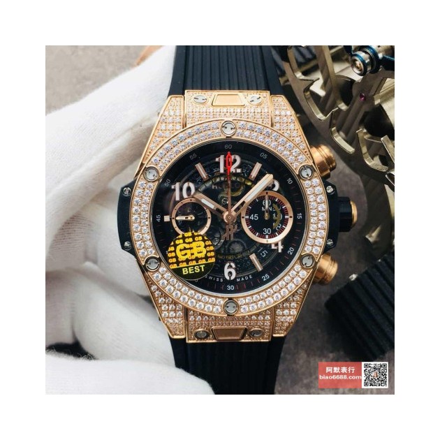 HUBLOT 위블로 빅뱅 유니코 킹골드 블랙 풀다이아