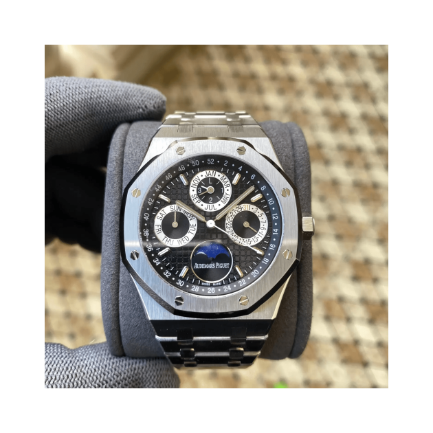 AUDEMARS PIGUET 오데마피게 로얄오크 퍼페추얼 캘린더 블랙 다이얼 26574