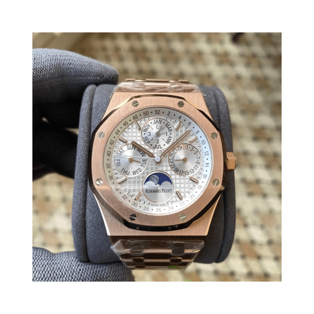 AUDEMARS PIGUET 오데마피게 로얄오크 퍼페추얼 캘린더 금통 화이트 다이얼 26574