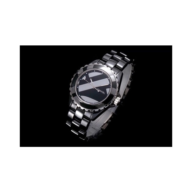 CHANEL 샤넬 J12 블랙 다이얼 남여공용 시계 38mm H5582