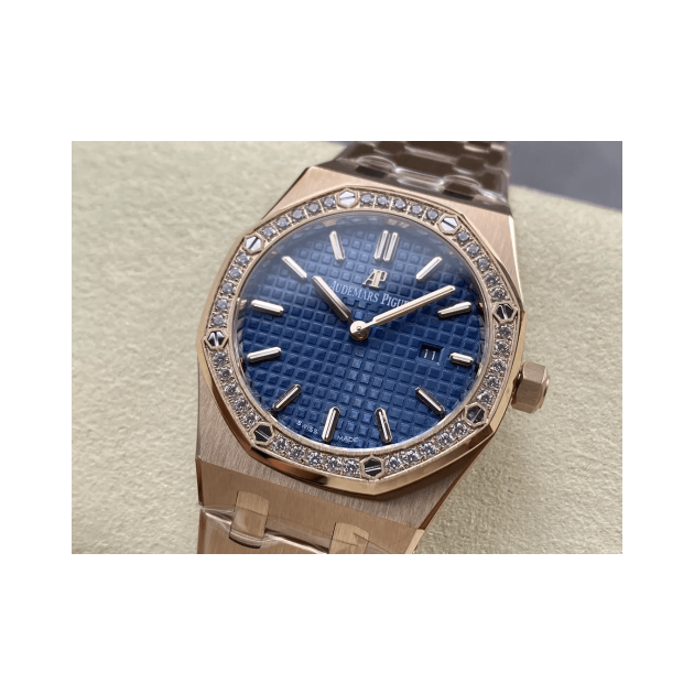 AUDEMARS PIGUET 오데마피게 로얄오크 청판 금통 다이아 베젤 33mm 여성용