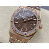 AUDEMARS PIGUET 오데마피게 로얄오크 브라운 다이얼 금통 다이아 베젤 33mm 여성용
