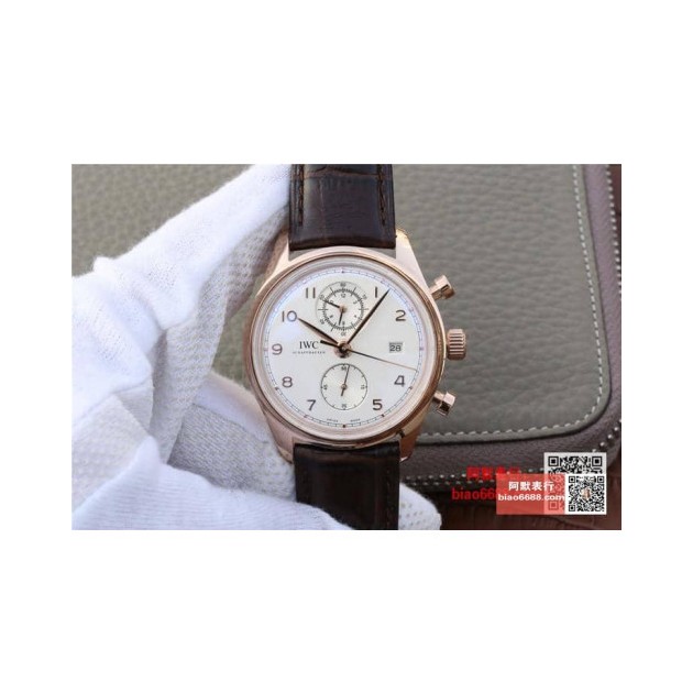 IWC 아이더블유씨 포르투기저 크로노 클래식 로즈골드 화이트다이얼