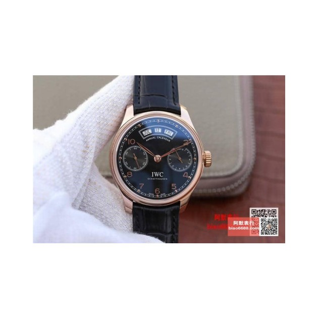 IWC 아이더블유씨 포르투기저 애뉴얼 캘린더 로즈골드 블랙다이얼