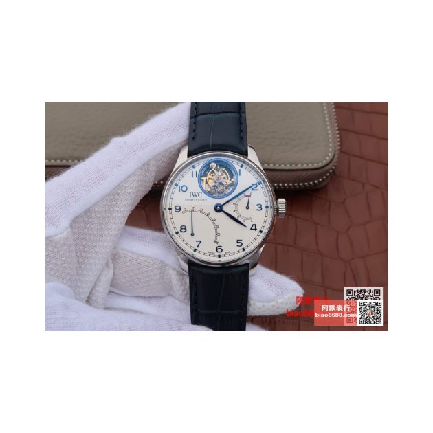 IWC 아이더블유씨 포르투기저 뚜르비옹 스틸 화이트/블루 다이얼