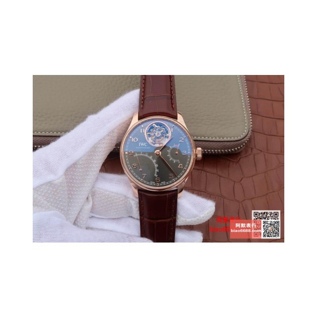 IWC 아이더블유씨 포르투기저 뚜르비옹 로즈골드 그레이다이얼