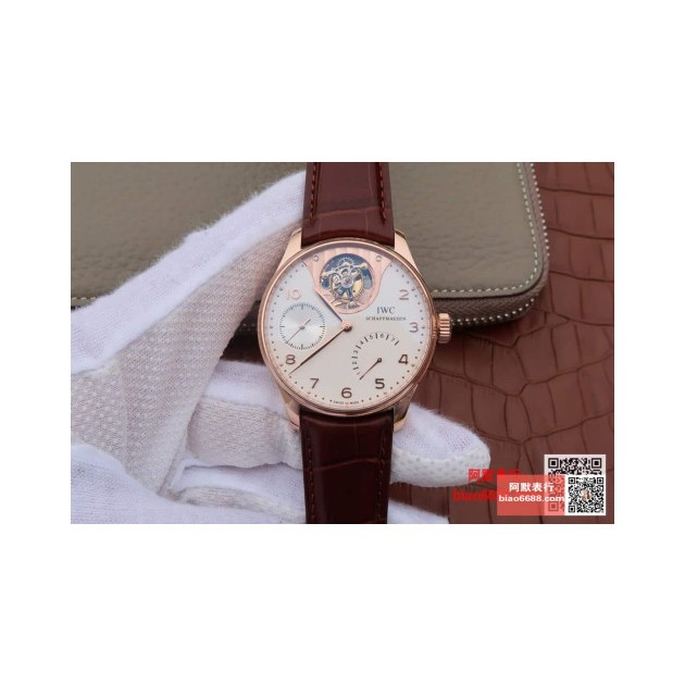 IWC 아이더블유씨 포르투기저 뚜르비옹 미스테르 로즈골드 화이트다이얼