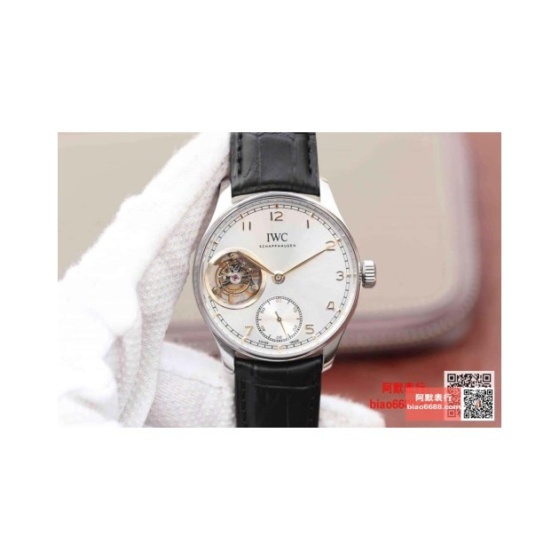 IWC 아이더블유씨 포르투기저 뚜르비옹 오토매틱 스틸 화이트/로즈골드 다이얼