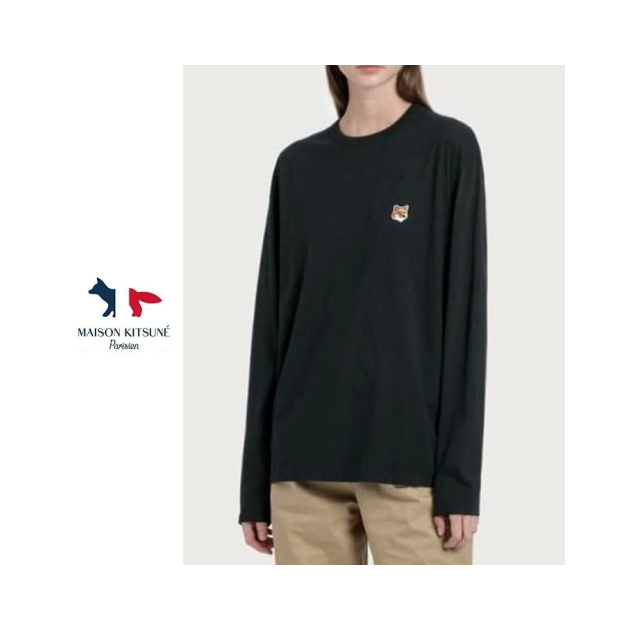 MAISON KITSUNE 메종키츠네 폭스 자수 긴팔티