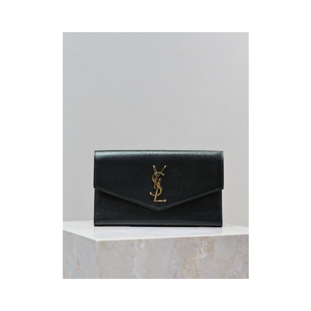 SAINT LAURENT 생로랑 업타운 샤이니 크로커다일 엠보 가죽 라지 장지갑 582124 2024/신상