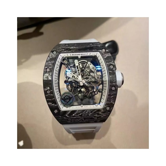 RICHARD MILLE 리차드밀 부바왓슨 블랙 카본 케이스 화이트 포인트 화이트 밴드 RM-055 2COLOR