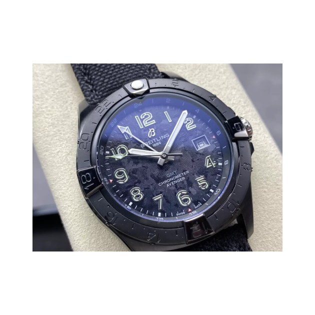 BREITLING 브라이틀링 어벤저 오토매틱 GMT44 1:1 베스트 에디션 블랙 데일 다이얼 44mm