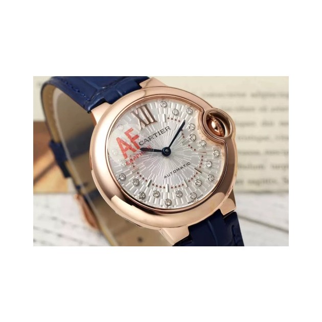 CARTIER 까르띠에 발롱 브루 드 화이트 다이얼 로즈골드 33mm