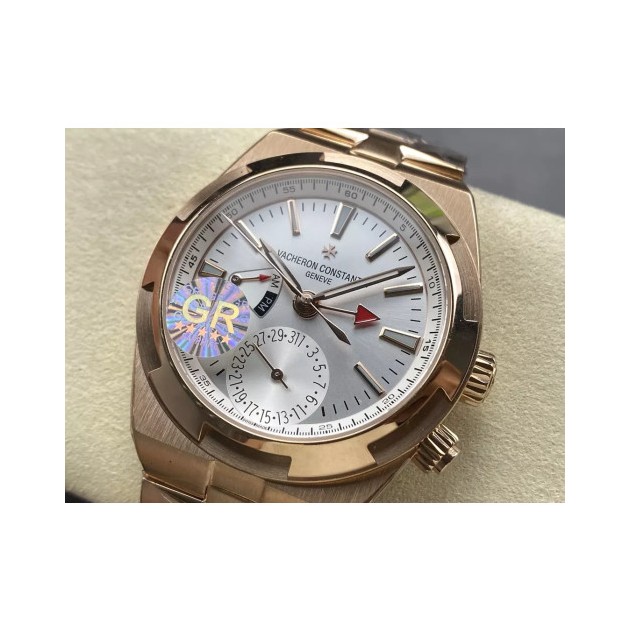 VACHERON CONSTANTIN 바쉐론콘스탄틴 오버시즈 듀얼 타임 실버 다이얼 금통 7920V