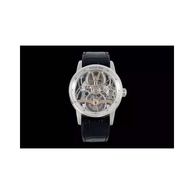AUDEMARS PIGUET 오데마피게 코드 11.59 스켈레톤 투르비용 블랙 레더 스트랩