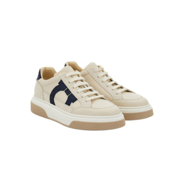 FERRAGAMO 페레가모 남여공용 간치니 아웃라인 로우 컷 스니커즈 023588