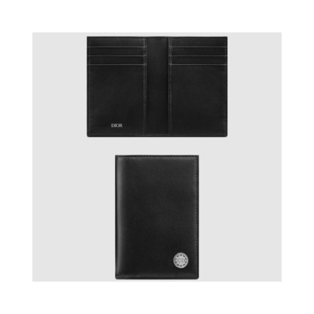 DIOR 디올 스무스 소가죽 더블 폴딩 카드지갑 2ESCH