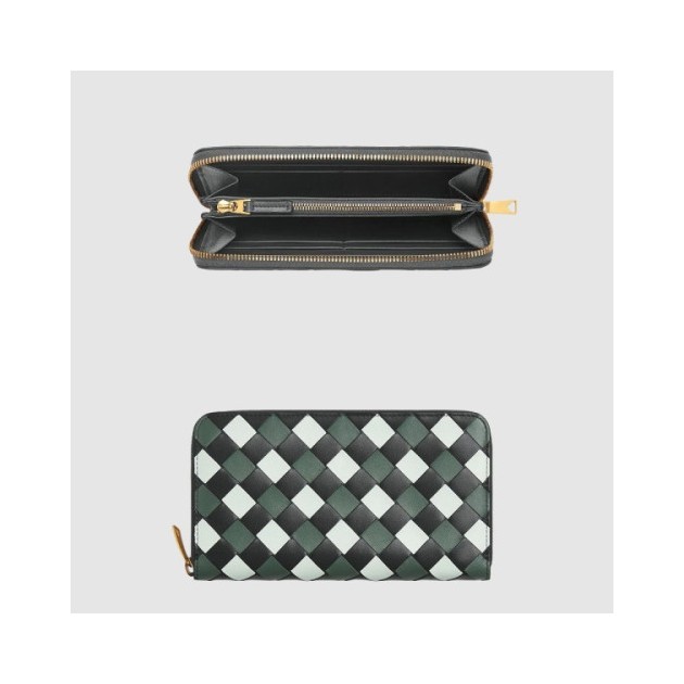BOTTEGA VENETA 보테가베네타 소가죽 위빙 지퍼 지갑 742332