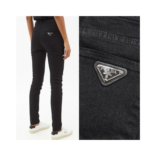 PRADA 프라다 백플레이트 블랙진