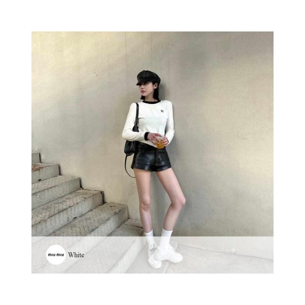 MIUMIU 미우미우 슬라브 긴팔 티셔츠