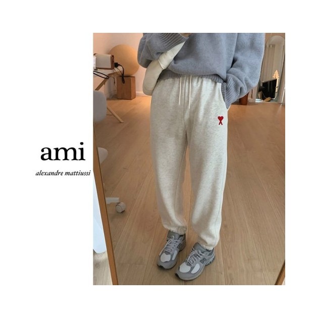 AMI 아미 기모 스몰하트 조거 면팬츠 2COLOR