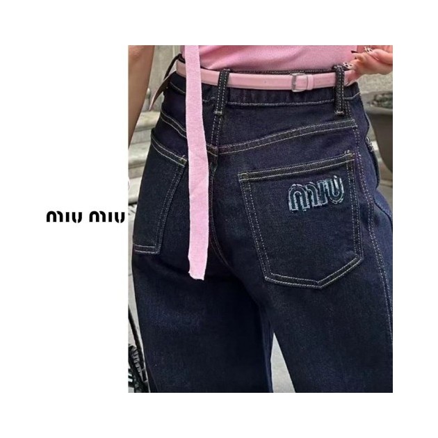 MIUMIU 미우미우 와이드 진청바지