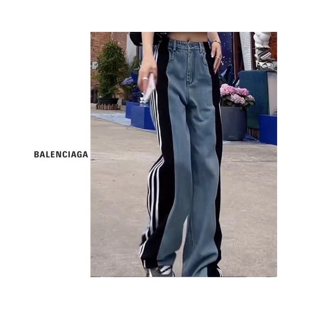 BALENCIAGA 발렌시아가 쓰리라인 배색 데님팬츠