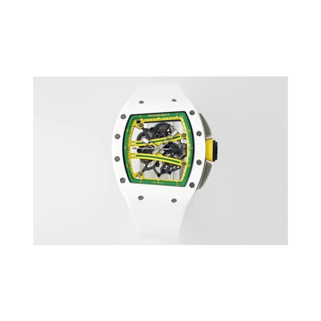 RICHARD MILLE 리차드밀 RM61-01 화이트 세라믹 1:1 베스트 에디션 화이트 러버 스트랩 RMUL2