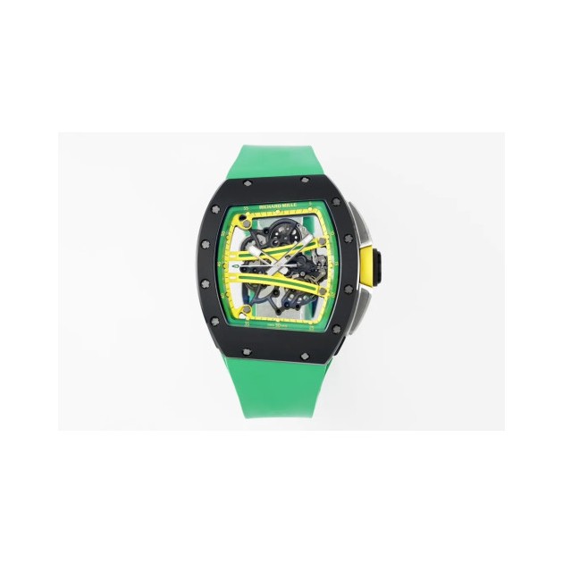 RICHARD MILLE 리차드밀 RM61-01 블랙 세라믹 1:1 베스트 에디션 그린 러버 스트랩 RMUL2