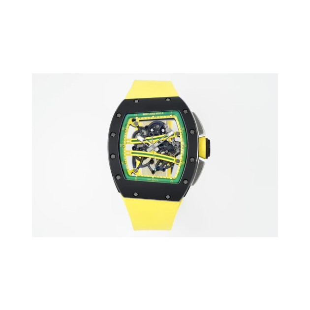 RICHARD MILLE 리차드밀 RM61-01 블랙 세라믹 1:1 베스트 에디션 옐로우 러버 스트랩 RMUL2