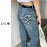DIOR 디올 주머니 자수 청 배기 바지