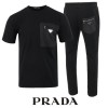 PRADA 프라다 지퍼 포켓 반팔 긴바지 셋트